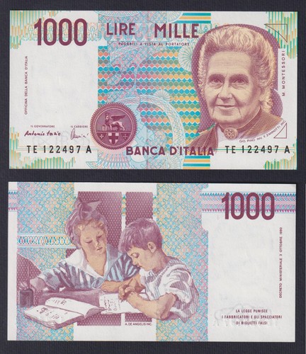 Italy 1000 lire montessori - 1000,
