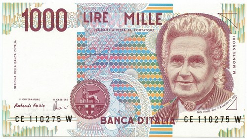 1000 lire maria - 1000, montessori