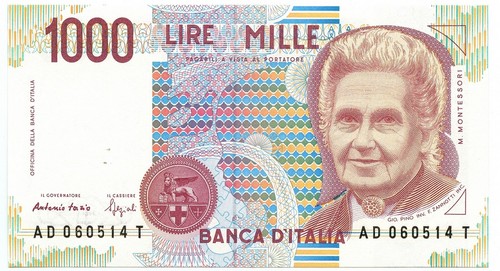 1000 lire maria montessori - maria,