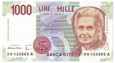 1000 LIRE MARIA MONTESSORI