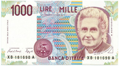1000 lire maria - maria, montessori