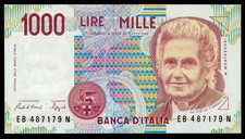 ITALY 1000 LIRE MONTESSORI