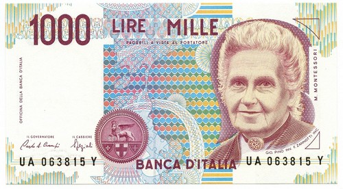 1000 lire maria - 1000, montessori