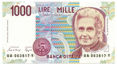1000 lire maria - lire, montessori