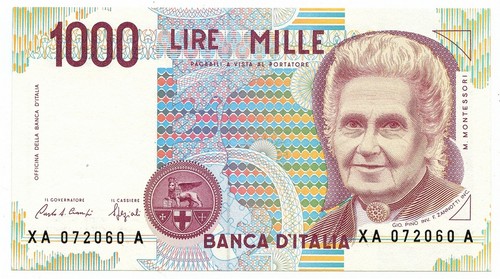 1000 lire maria - lire, montessori