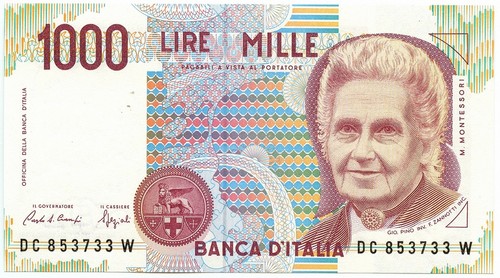 1000 lire maria - lire, montessori