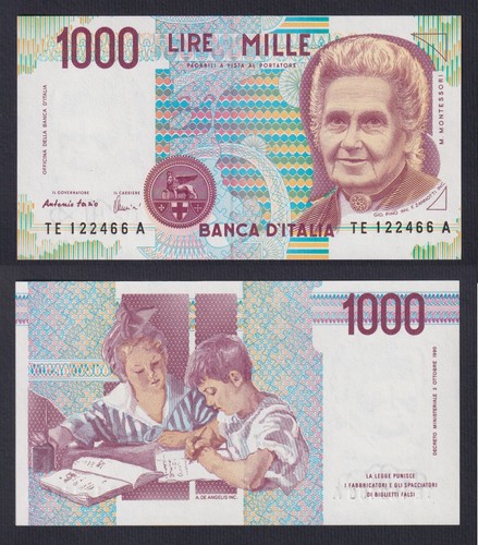 Italy 1000 lire montessori - italy,