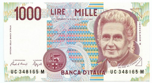 1000 lire maria montessori - 1000,