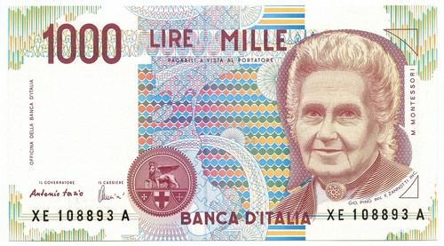 1000 lire maria montessori - lire,