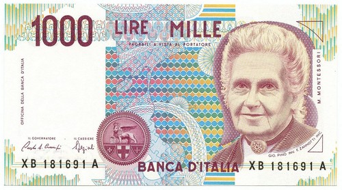 1000 lire maria montessori - maria,