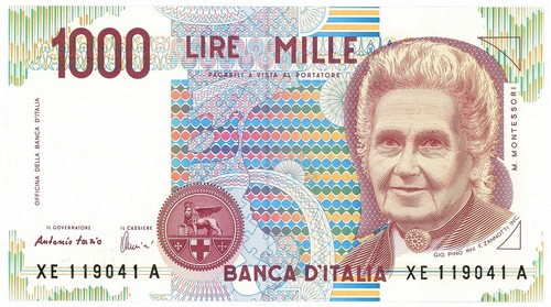 1000 lire maria montessori - lire,