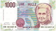 1000 LIRE MARIA MONTESSORI