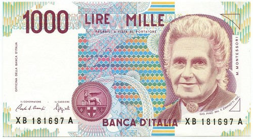 1000 lire maria montessori - lire,