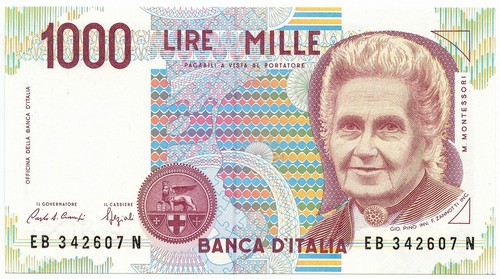 1000 lire maria montessori - maria,
