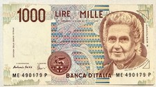 ITALY - Montessori - 1000 Lire