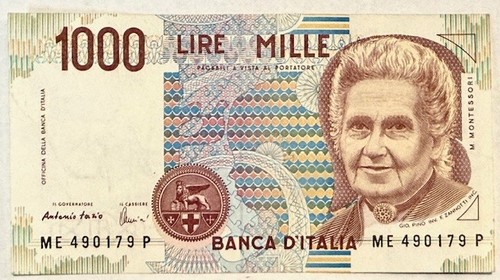Italy montessori 1000 lire - italy,