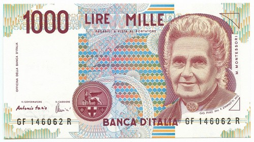 1000 lire maria montessori - lire,
