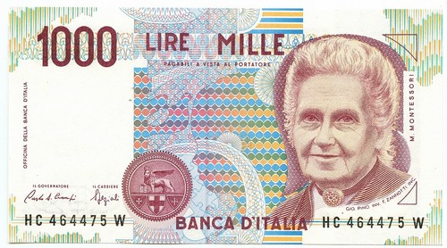 1000 lire maria - lire, montessori