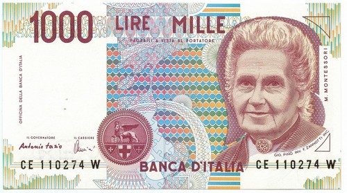 1000 lire maria montessori - 1000,
