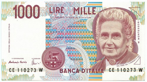1000 lire maria - 1000, montessori
