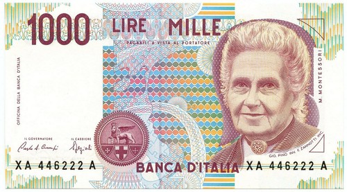 1000 lire maria montessori - lire,