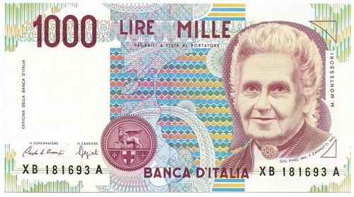1000 lire maria montessori - lire,