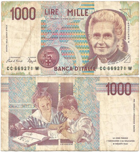 1990 italy veteran 1000 lire - italy, "1000
