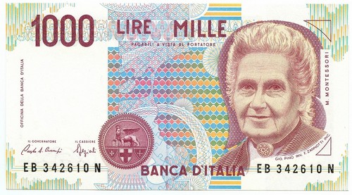 1000 lire maria montessori - maria,