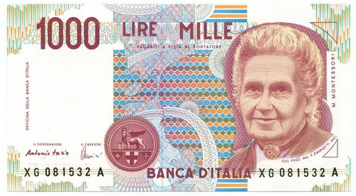 1000 lire maria montessori - lire,