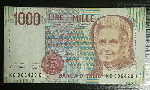 Italy 1000 lire montessori - italy,