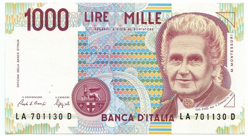 1000 lire maria montessori - lire,