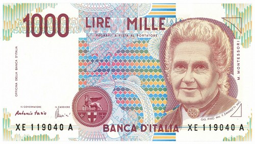 1000 lire maria montessori - lire,