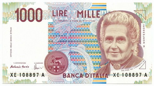 1000 lire maria montessori - lire,