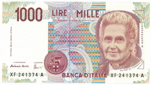 1000 lire maria montessori - lire,