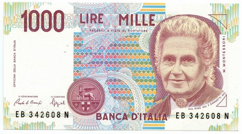 1000 lire maria montessori - 1000,